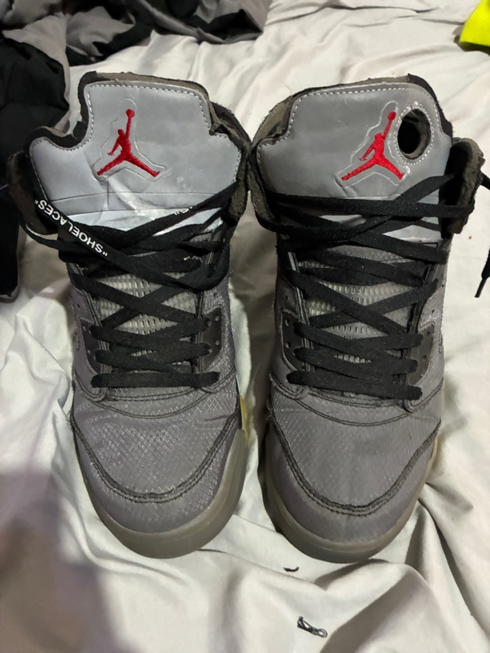 Jordan Gray and Black High-Top Sneaker with Red Jumpman - Picture 6 of 8